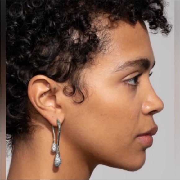 ALEXIS BITTAR • Solanales Crystal Front Back Double Drop Earrings - Silver - Picture 9 of 14